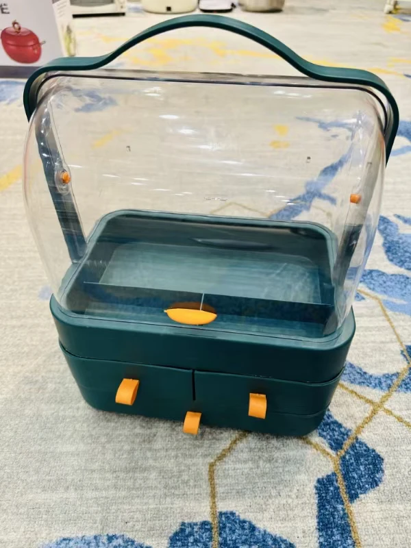 轻奢化妆品收纳盒抽屉式防尘置物架桌面整理盒护肤品梳妆台收纳盒