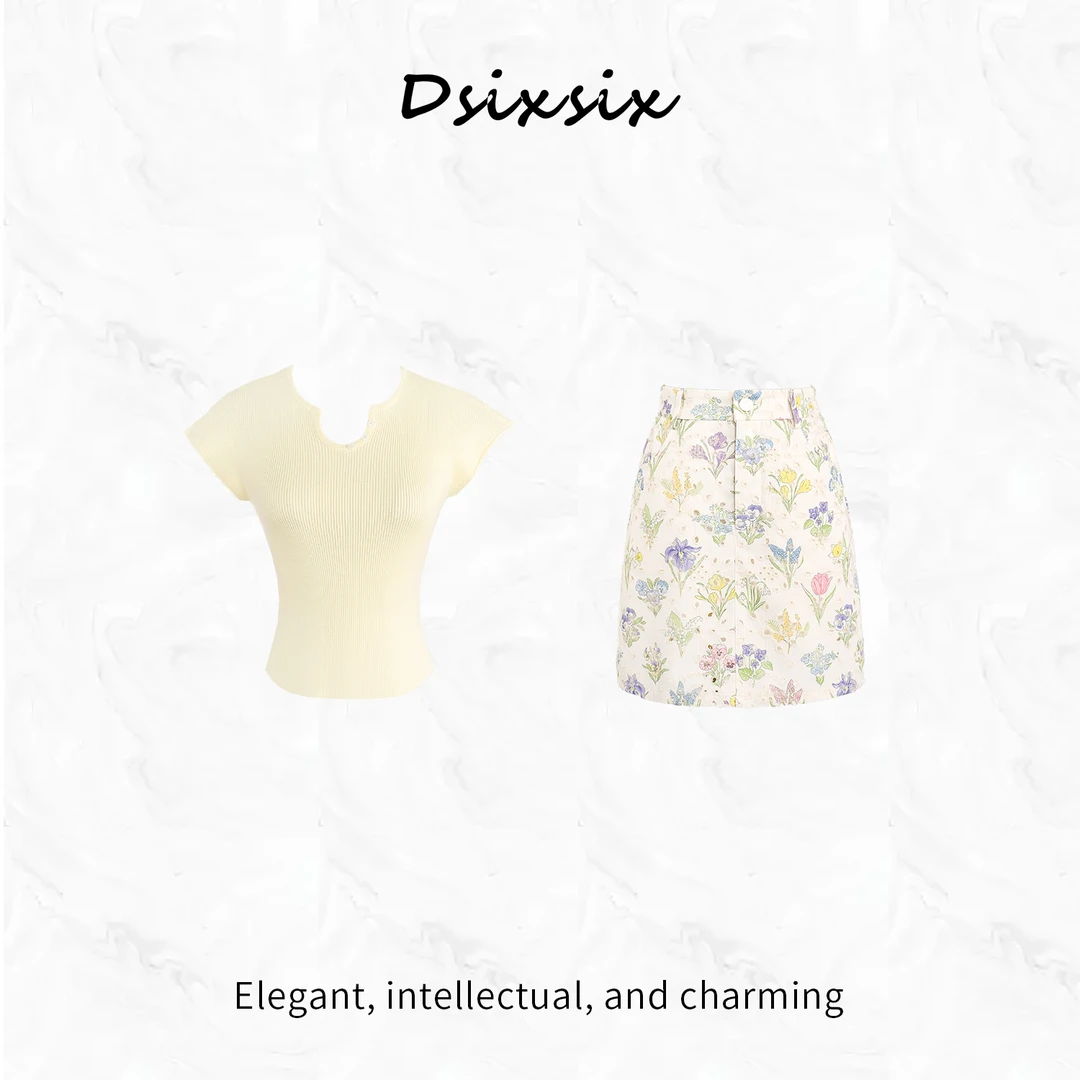 Yeah Me/也觅【夏日悠悠】夏季新款甜美设计感气质半身裙套装连衣裙