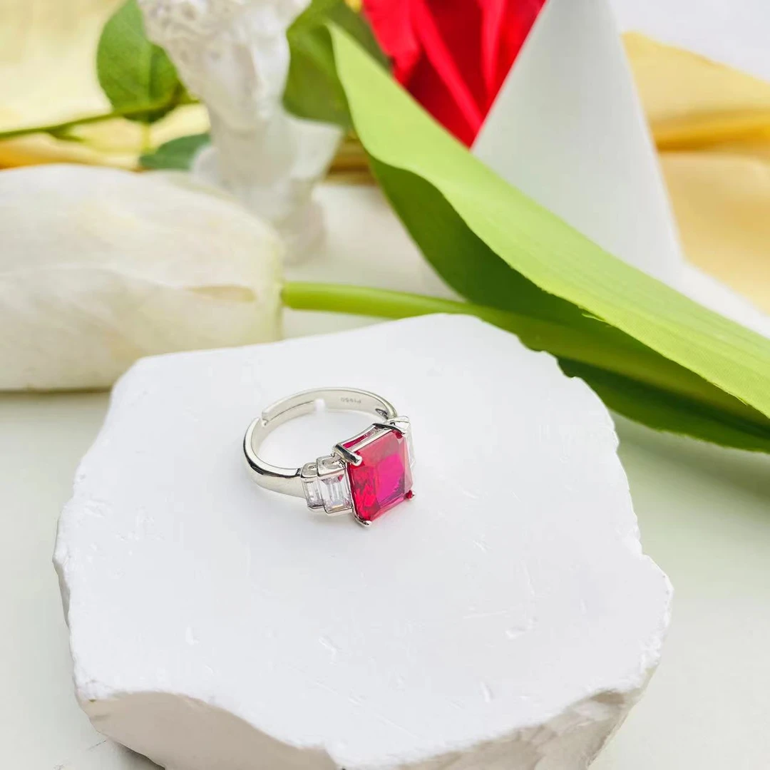 戒指 【尚美高端】纯手工镶嵌红色戒指ZSS 5341