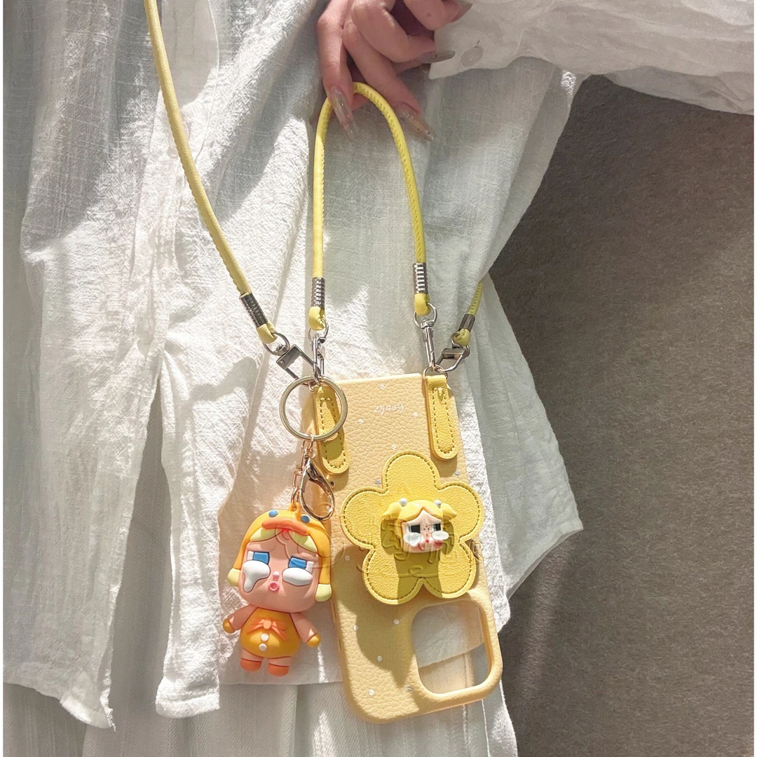 卡通哭娃支架斜挎绳适用苹果16手机壳华为/荣耀/OPPO/vivo/小米