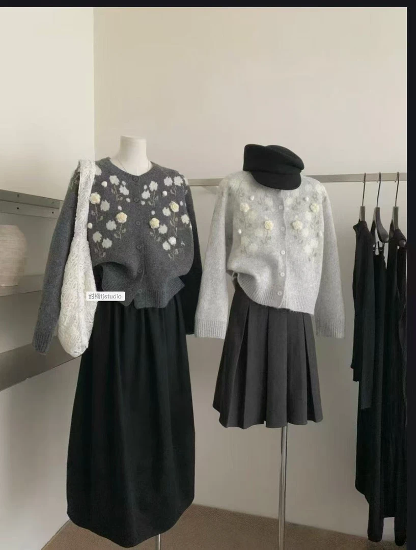 橘柚【H230-H329】ins韩版早秋新款简约百搭气质慵懒针织衫毛衫