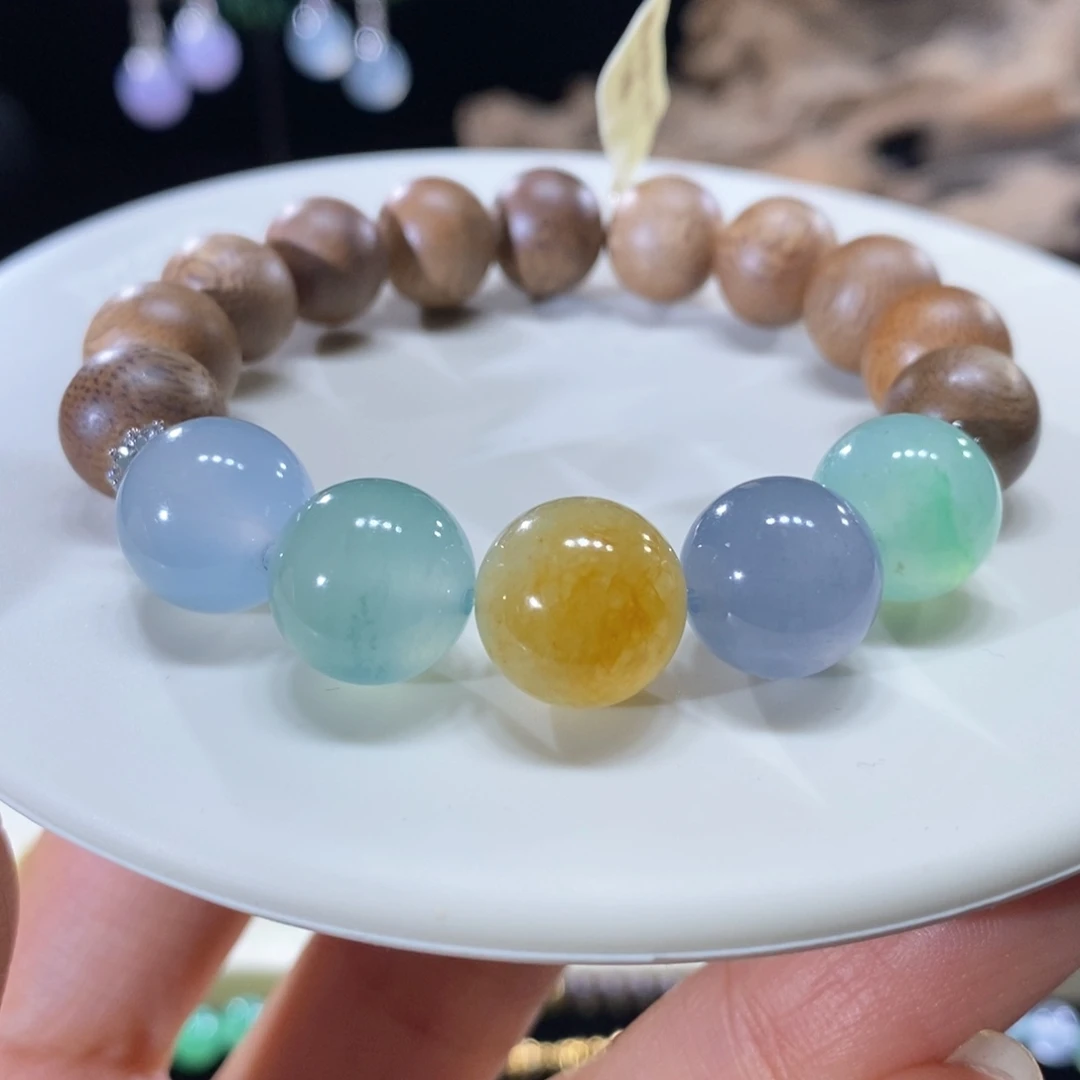 翡翠未镶嵌颈饰翡翠高冰梦幻色彩12+mm