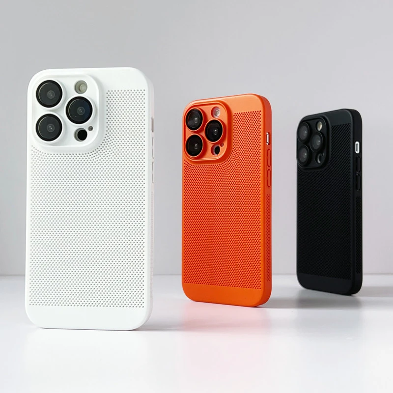 夏季透气散热纯色简约磨砂适用苹果15/12promax手机壳iphone14plu