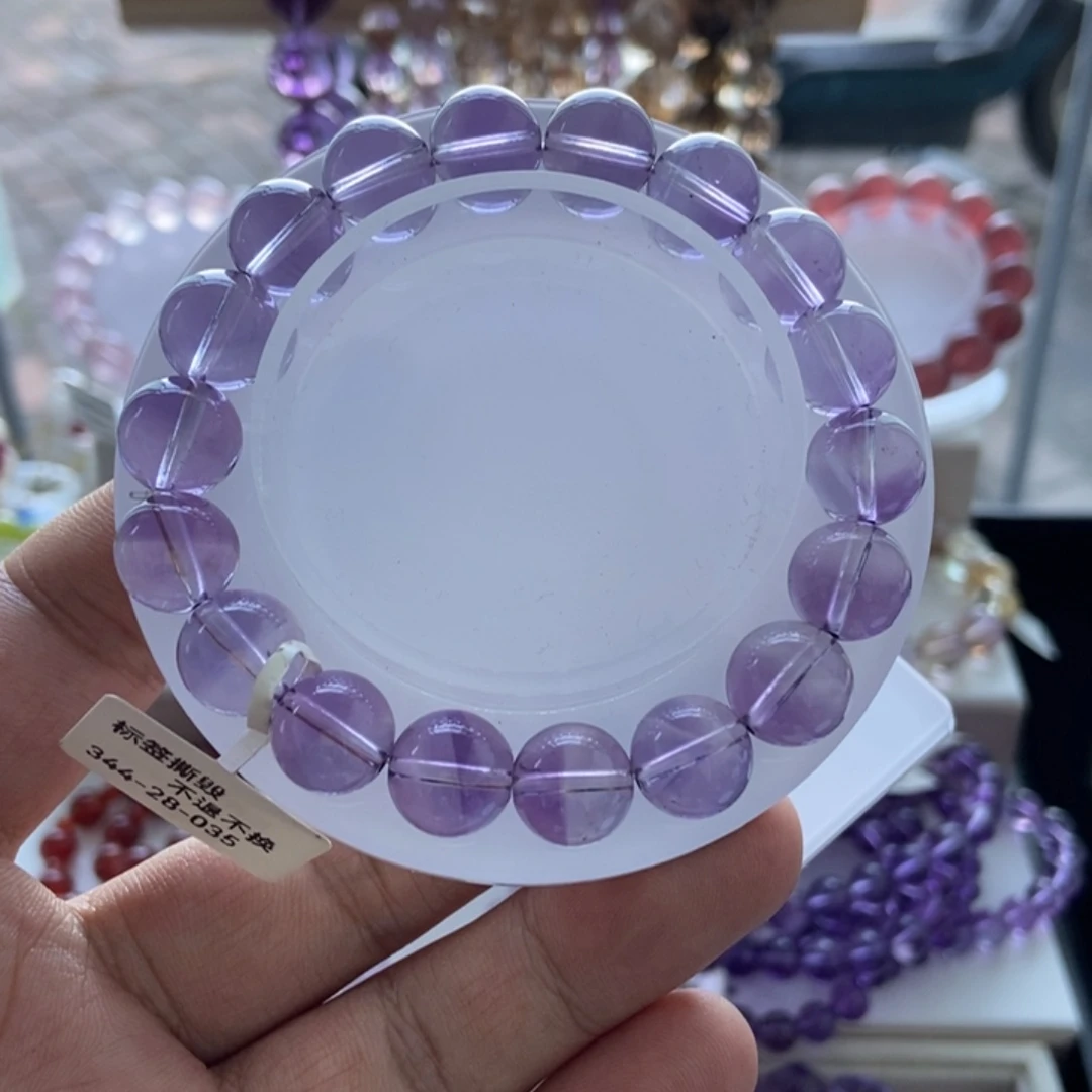 未镶嵌紫晶手串巴西紫水圆珠手串035