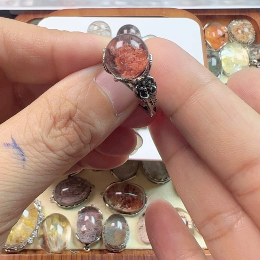 J***制水晶手链银S800镀金镶嵌