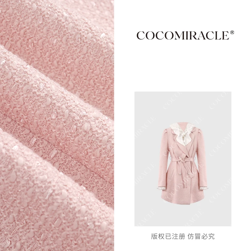 董小姐【秋日花园】秋季高级感蕾丝拼接香风收腰中长款外套WT260