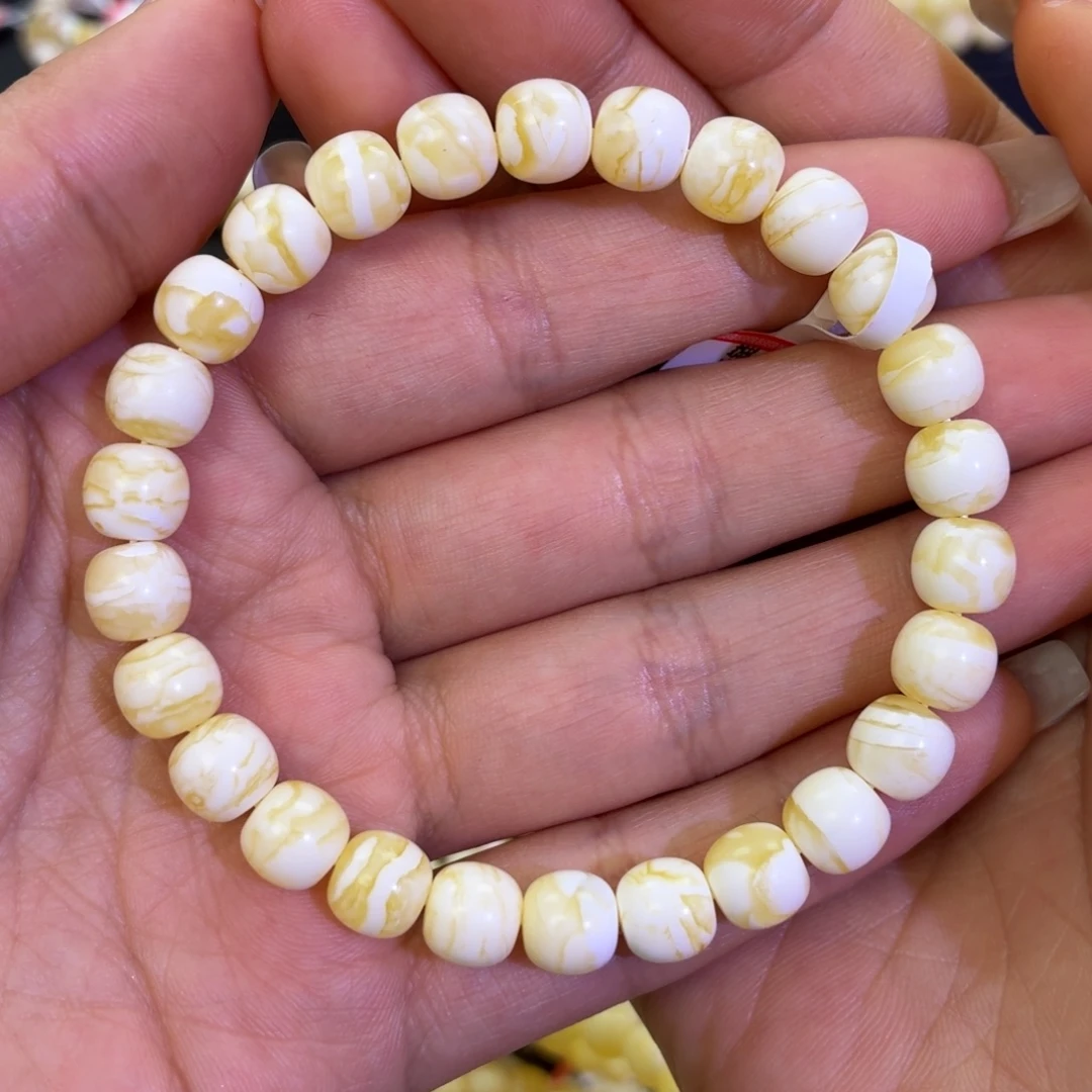 手链蜜蜡未镶嵌瓷白虎皮8