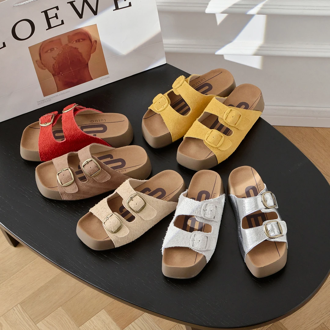 复古外穿网红同款凉拖鞋女吐司4.5cm厚底勃肯拖鞋2025年新款凉鞋