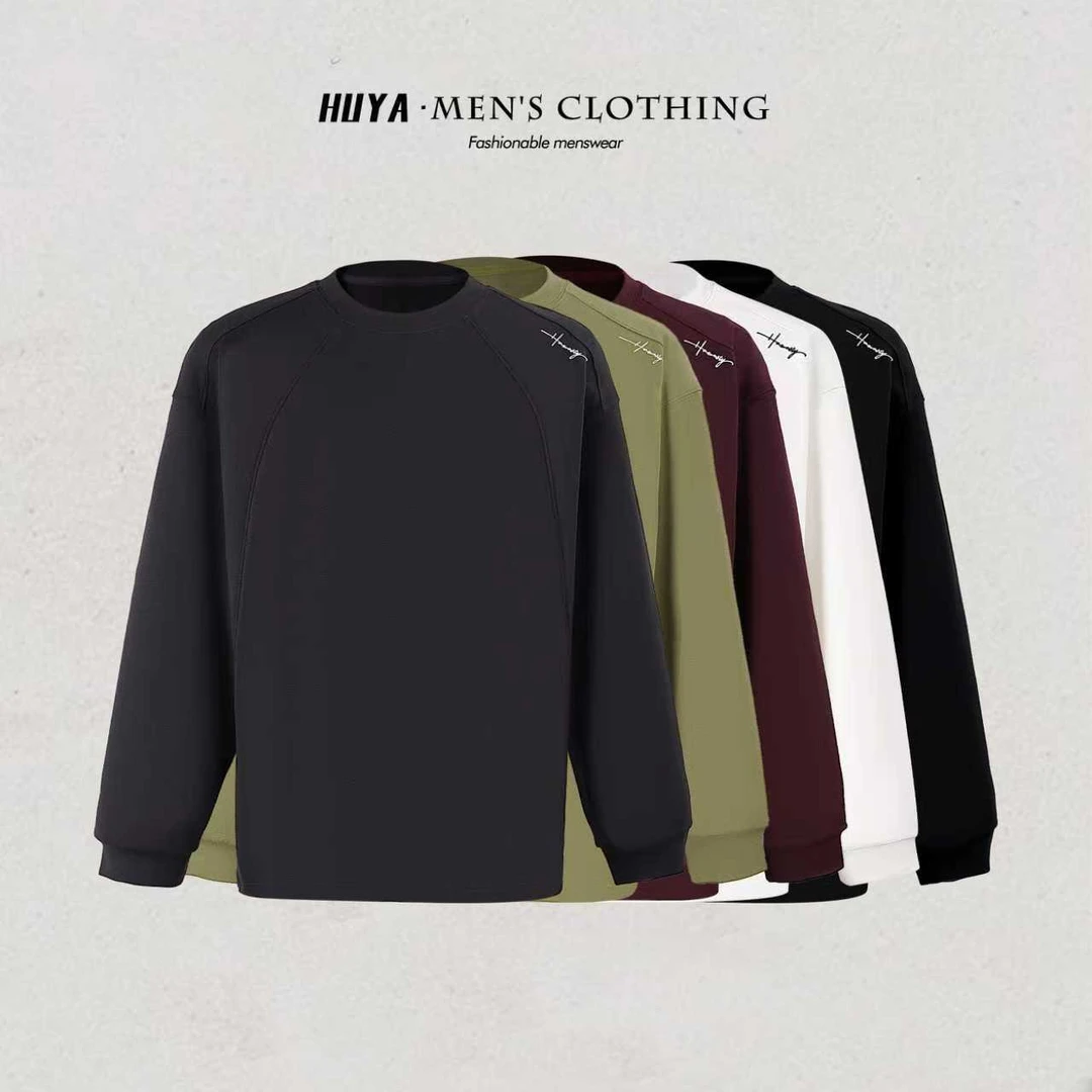 虎牙兄弟秋冬炽芯双面暖绒圆领套头舒适透气打底衫长袖上衣M66853