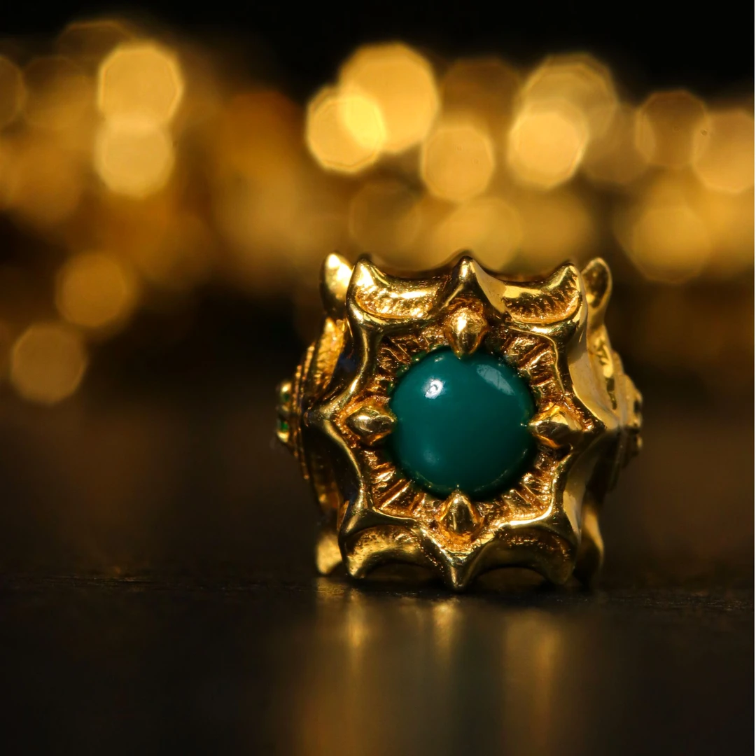 【松石魔瞳】18K黄金镶嵌魔瞳文玩手串配饰·XITANG西唐出品