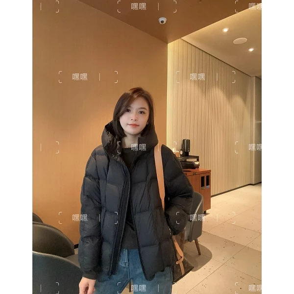 HEIHEI【豆腐块】冬季零压感轻便保暖“三星90白鸭绒”连帽泡芙羽绒服