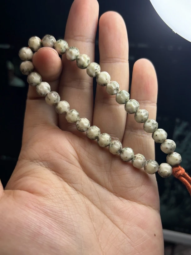 银标7.7冰糖全玉化大留白稀疏星小胖墩星月菩提S7.7YHPD-7