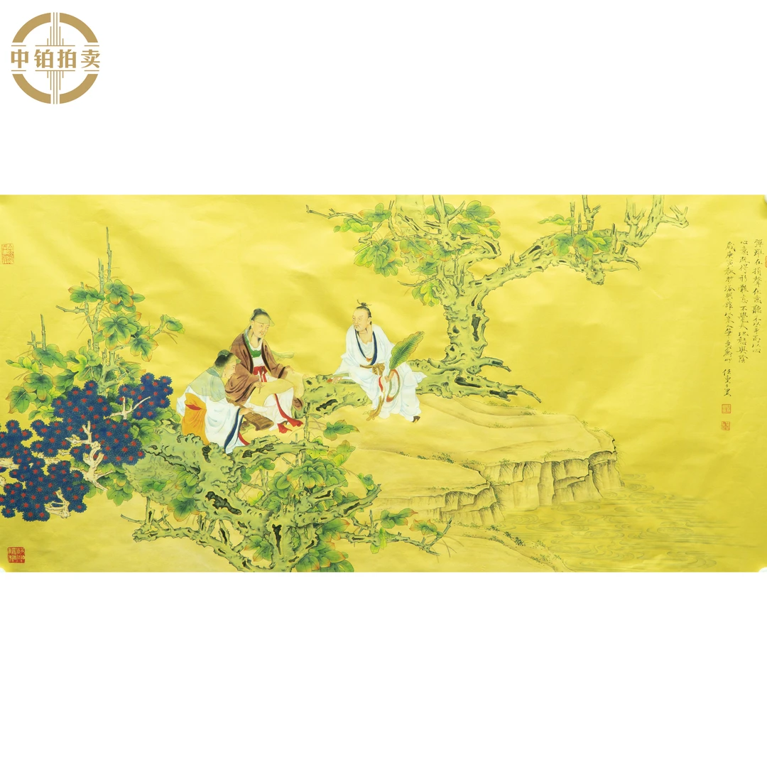 "lot0769 任重 泥金人物 原片 69cm*138cm约8.6平尺"