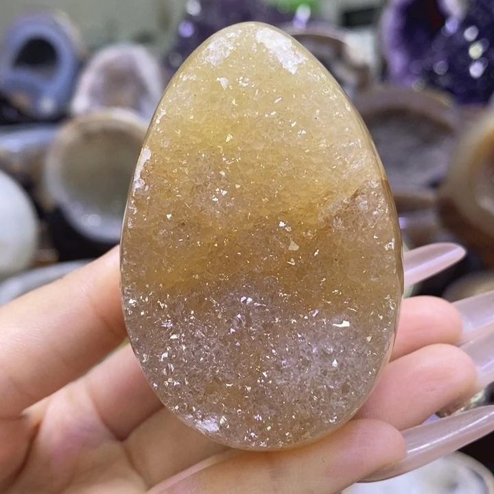 未镶嵌珠宝半成品紫晶黄金龙蛋