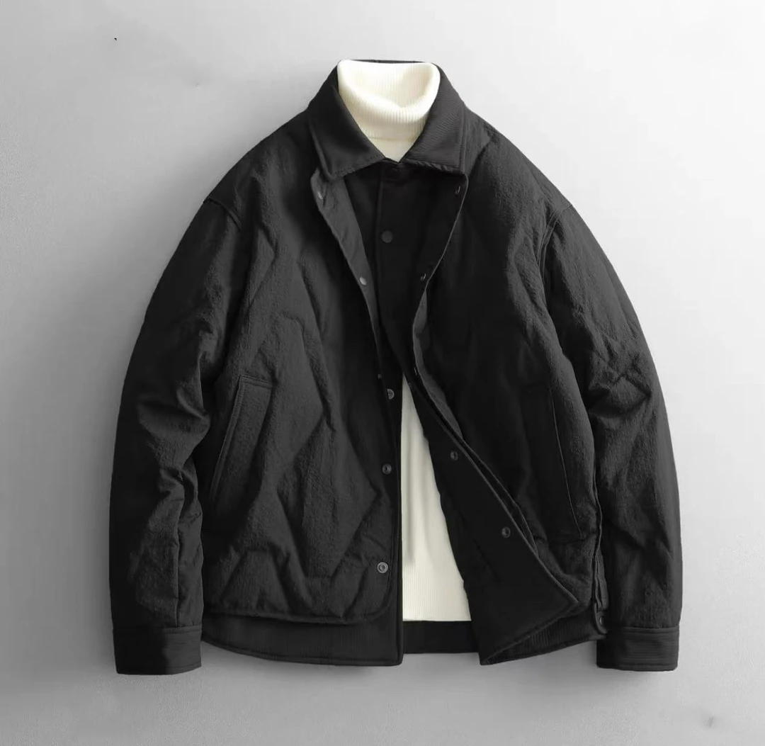 冬季新款加厚假两件翻领羽绒夹克外套羽绒服152