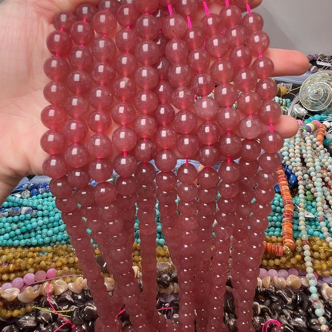 玛瑙/玉髓合金珠宝半成品C203草莓晶10