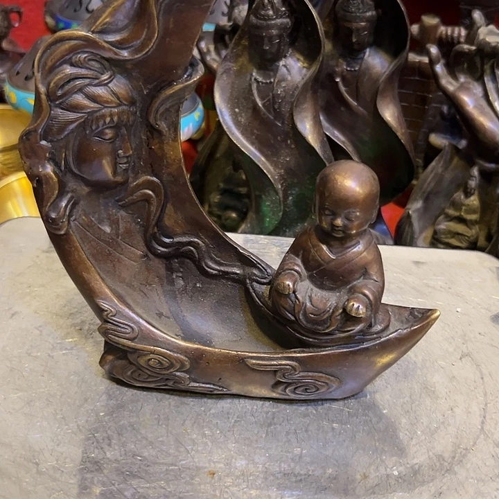 大***海黄铜摆件，文房工艺品摆件