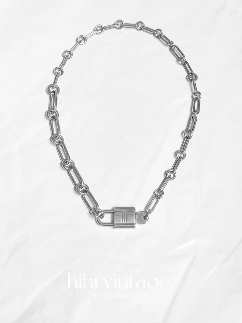 95新 Hermes/爱马仕 Hermes 爱马仕 银色锁头项链/17456625