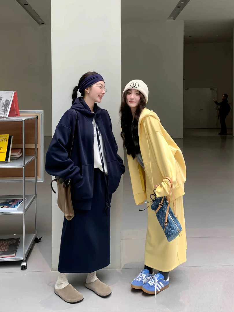 休闲风少女风时尚套装连帽带帽秋冬秋季韩版休闲ins#9003