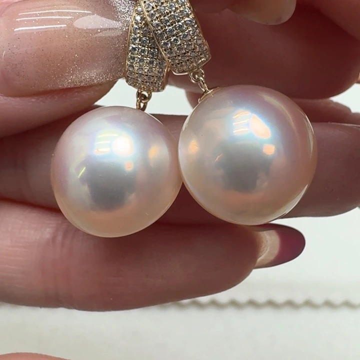 拼合珍珠（马贝珠）耳饰未镶嵌