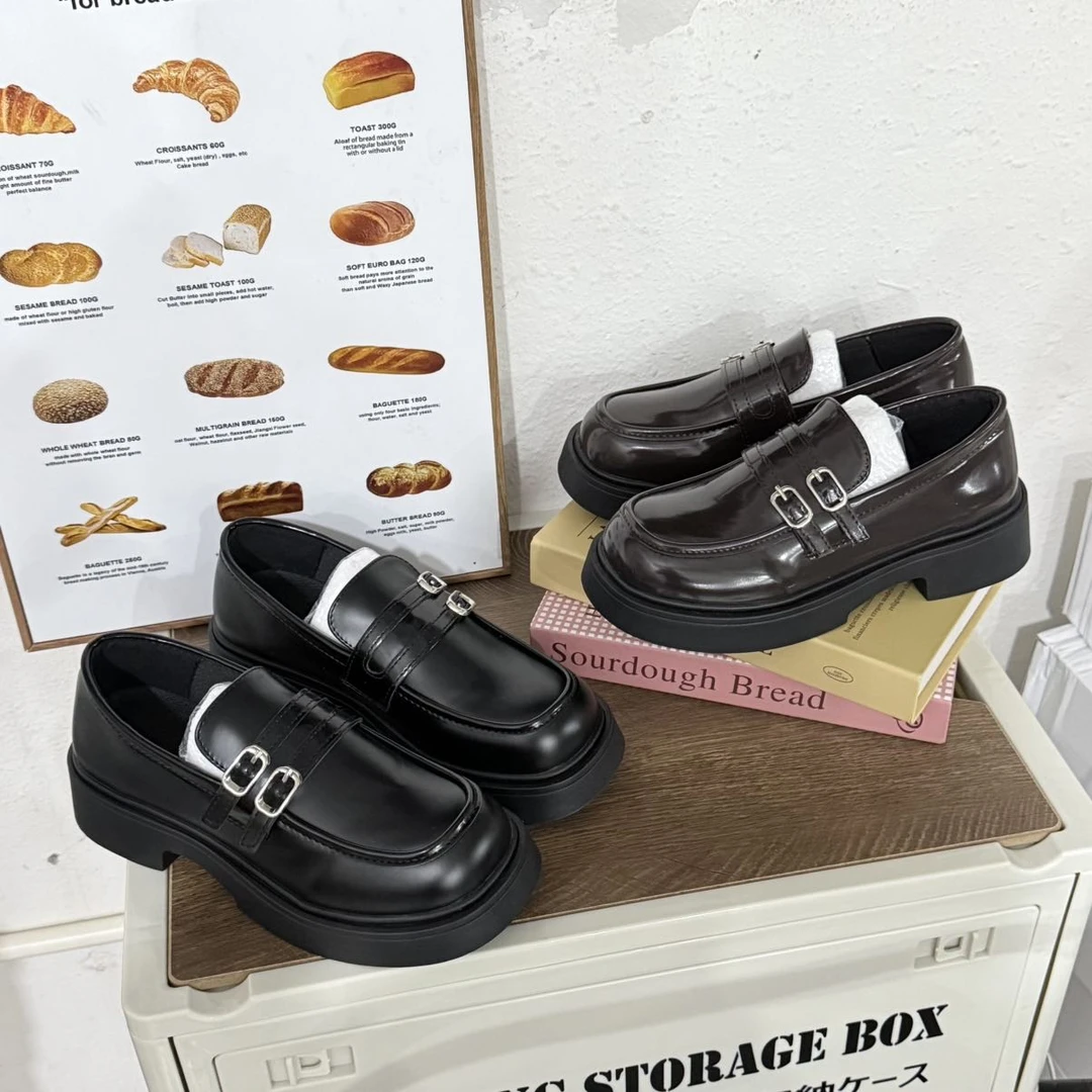 棕色乐福小皮鞋女2025新款春季JK百搭英伦风-s980-1