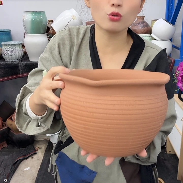 25+18 -粗陶花盆有孔