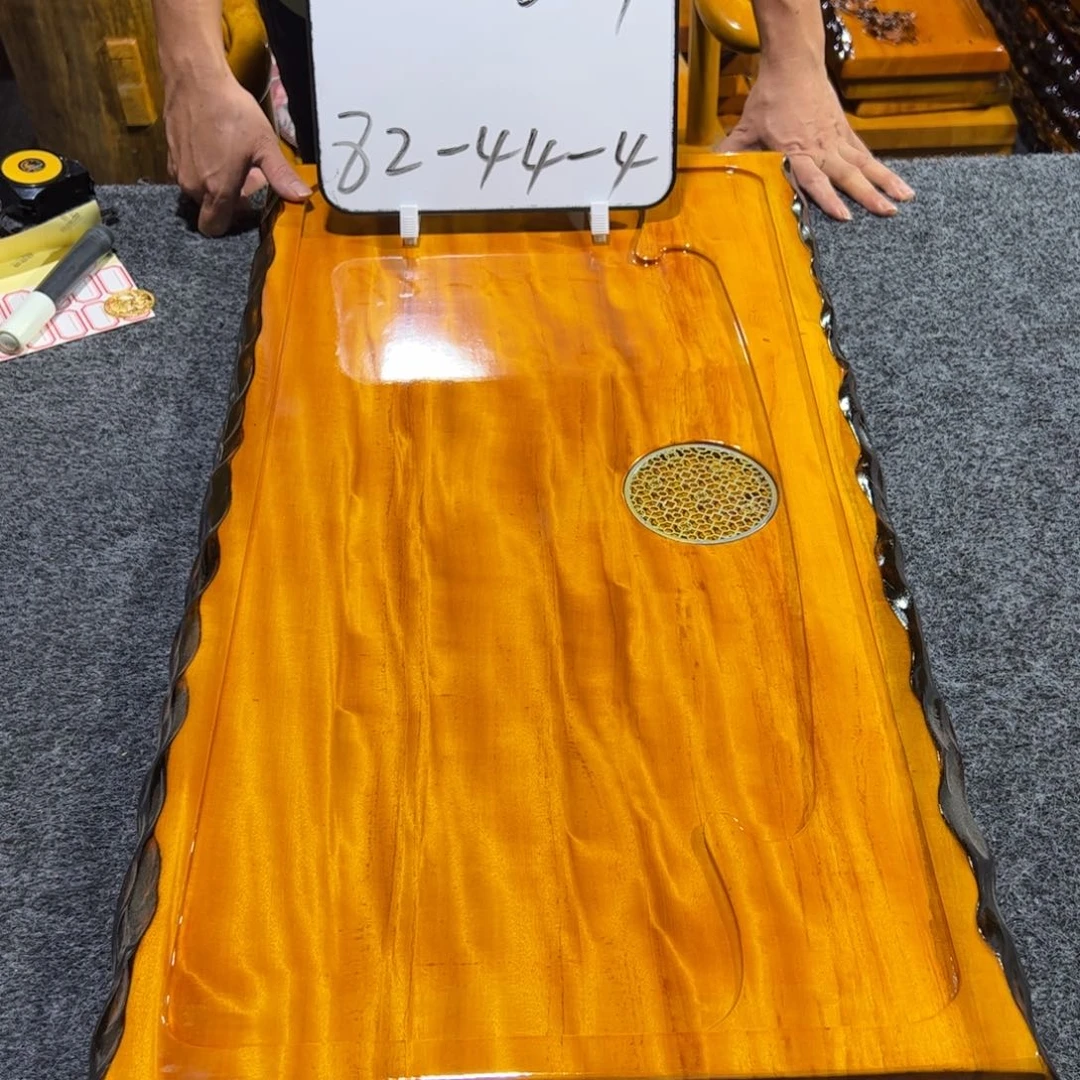 缅甸大叶金丝楠实木茶盘