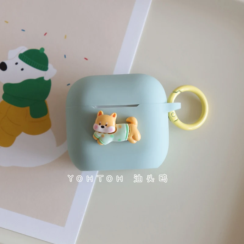 油头鸥卡通柴犬适用于苹果airpods4代降噪保护套AirPods2/3软pro2