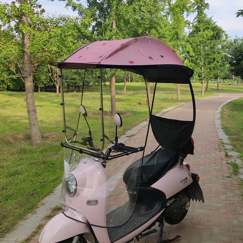 电车挡风电动车雨棚蓬摩托车遮阳伞电瓶车防晒防雨遮雨车棚伞挡雨