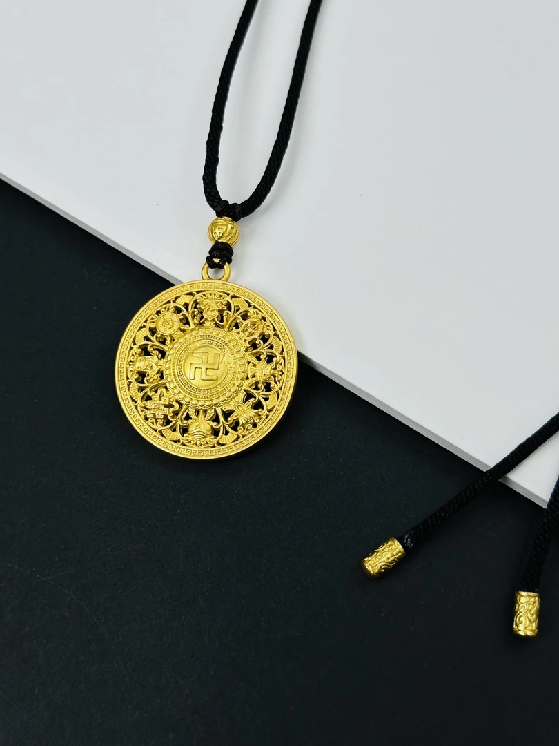 吊坠足银 【星月珠宝】八宝罗盘吊坠