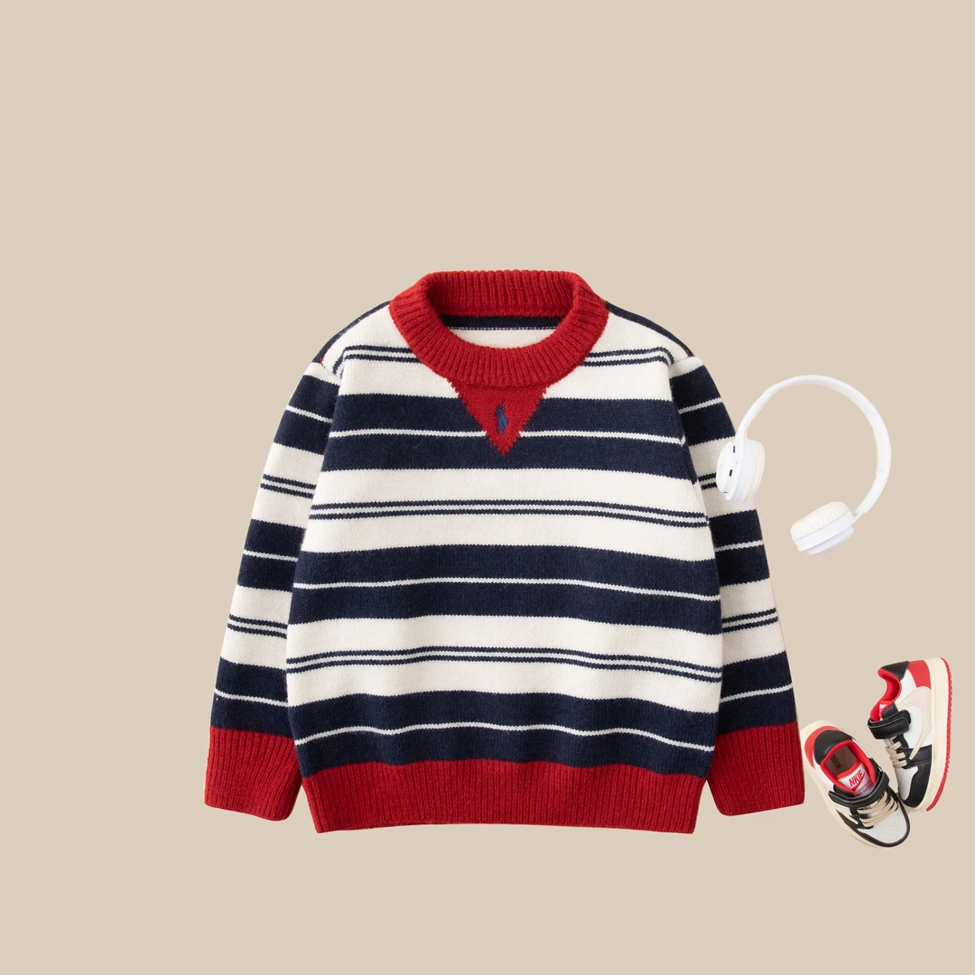 儿童毛衣2025新款男童秋冬潮流时尚针织圆领上衣BD2510华子童装