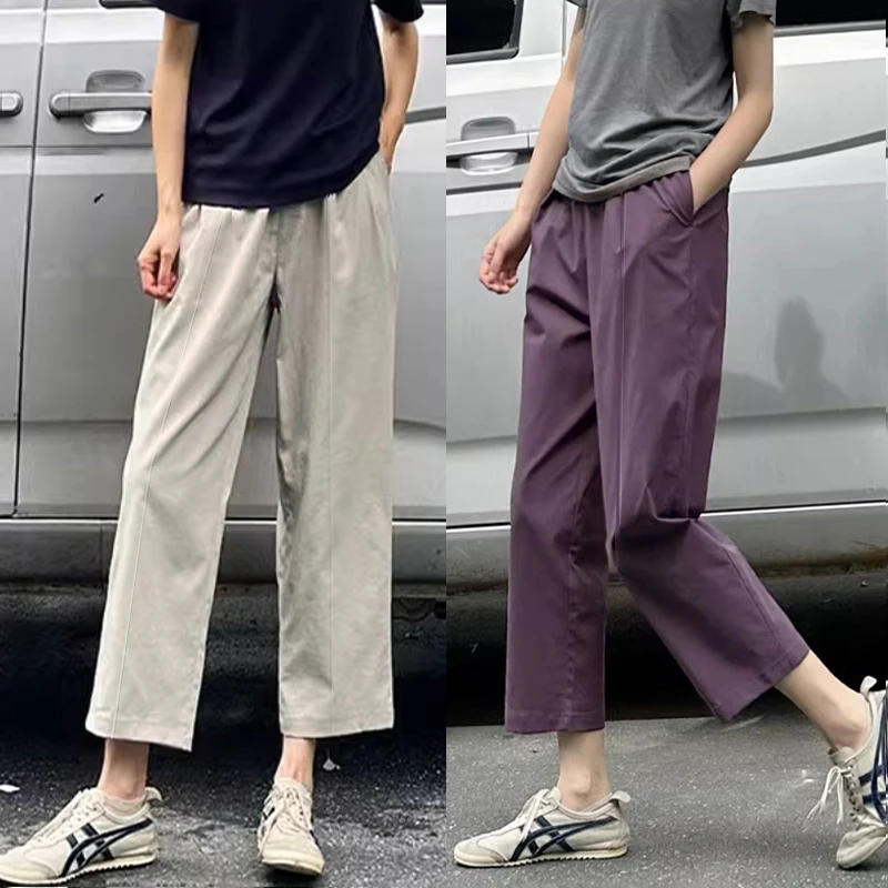 九分裤女夏季薄款显瘦直筒休闲裤大码百搭垂感阔腿裤2025年新款