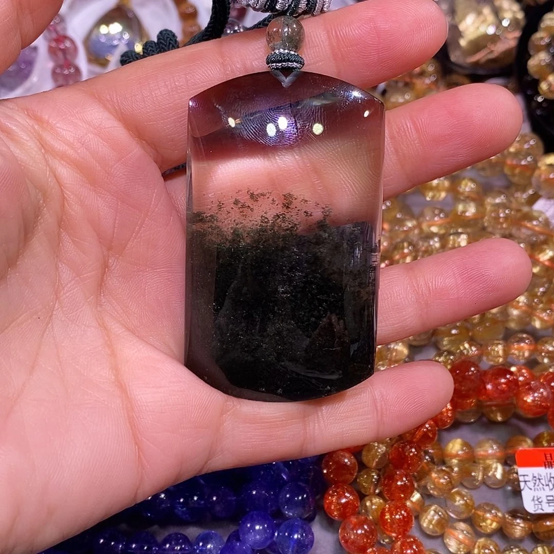 吊坠(赠链)未镶嵌水晶绿幽灵吊坠