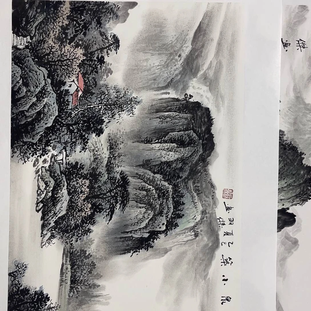 国画梁羽杰68/45青绿山水