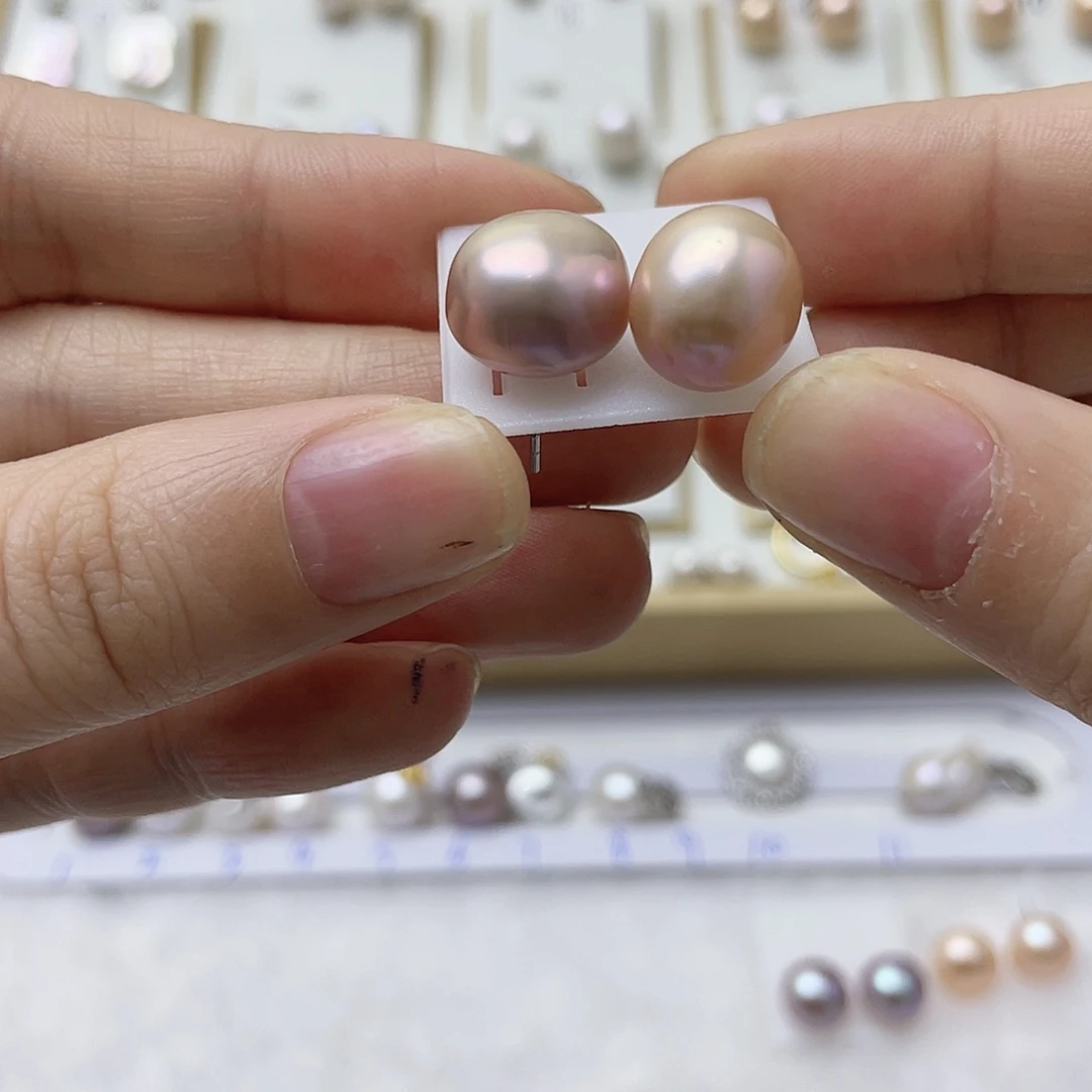 一***酿耳饰银S925镶嵌淡水珍珠