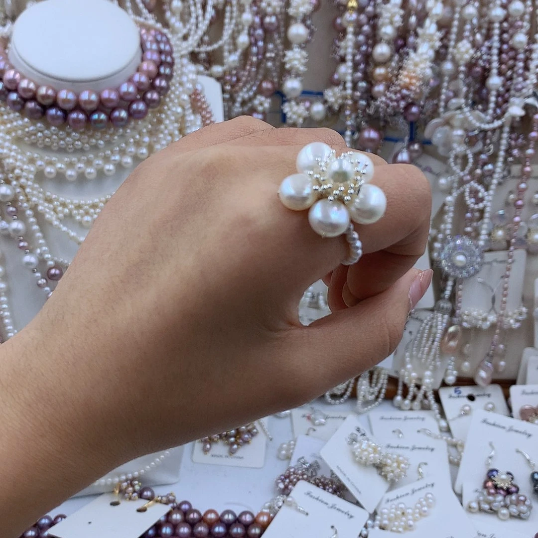 项链银S925镶嵌淡水珍珠