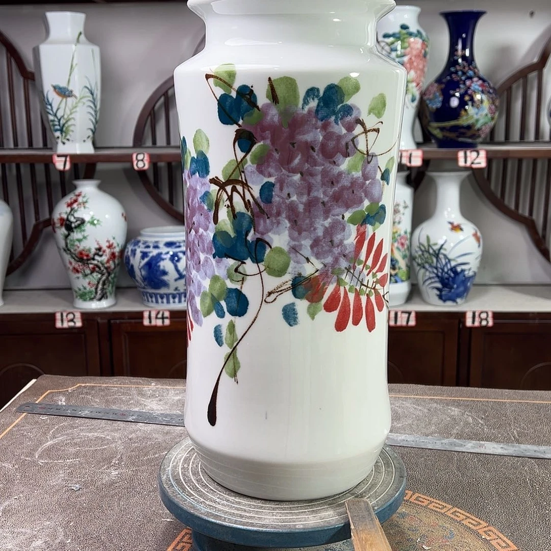 陶摆件景德镇陶瓷书紫藤