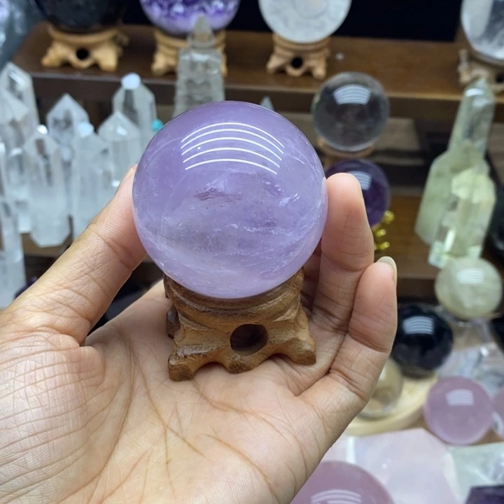 咖***豆水晶摆件未镶嵌天然紫水晶球1