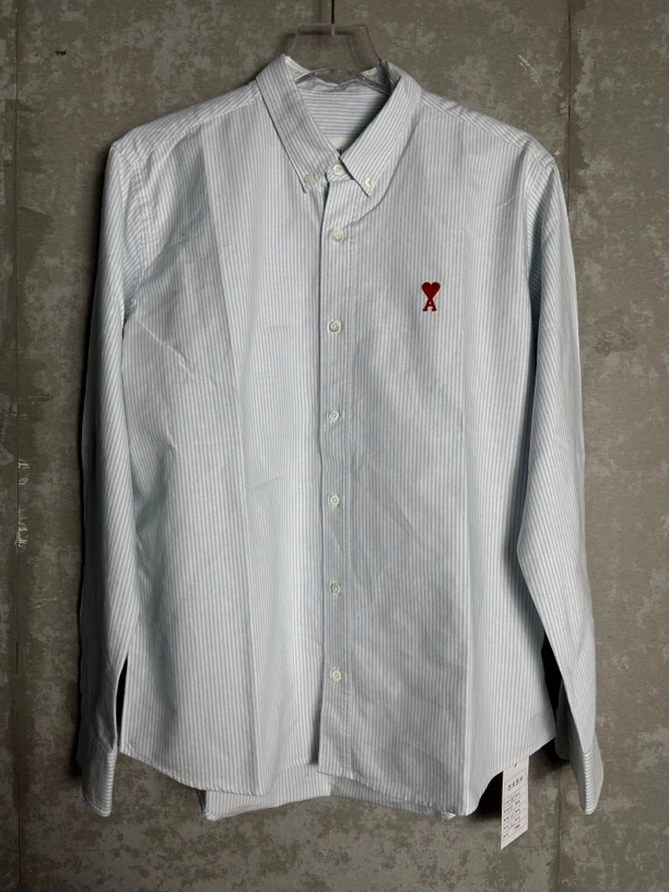 未使用 MaxMara 全新未使用/40*1/Ami爱心刺绣条纹衬衫/10323