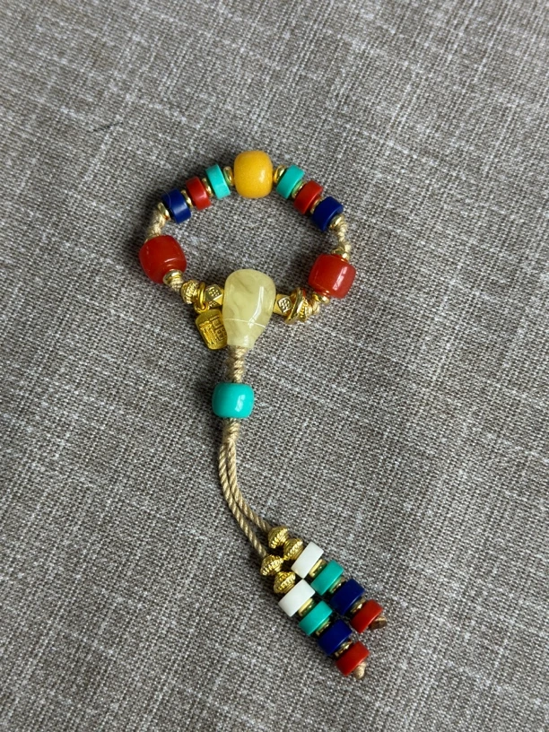 5-8天然蜜蜡三通老型顶珠玛瑙腰珠（多样性发货）