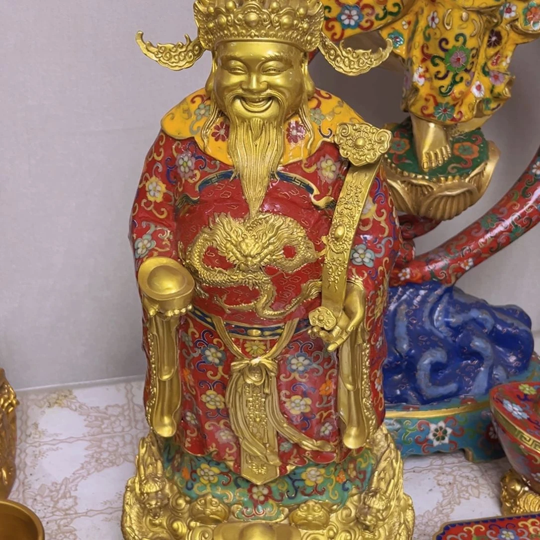 笙***默铜胎掐丝珐琅彩财神一尊