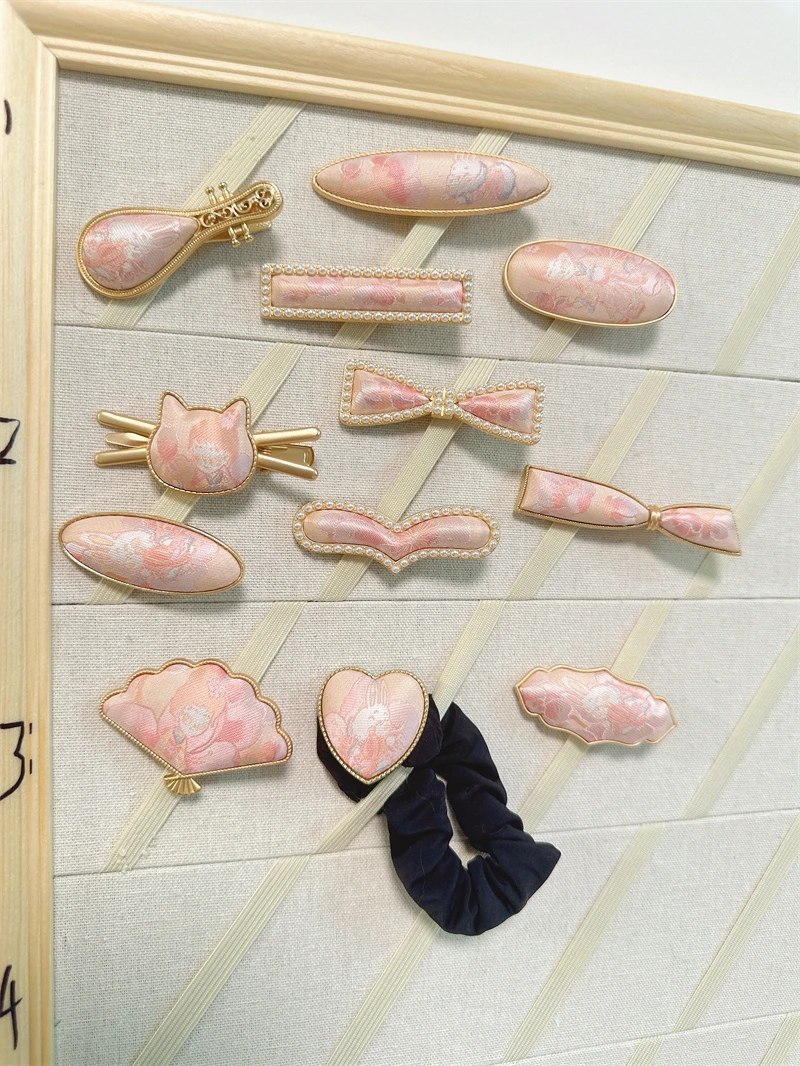 纯手工新中式宋锦发夹高级感国风高端弹簧复古夹子头饰发饰