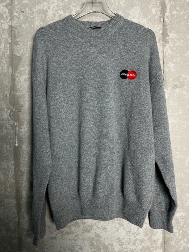 未使用 Balenciaga/巴黎世家 M*1/巴黎世家万事达Logo毛衣/08431