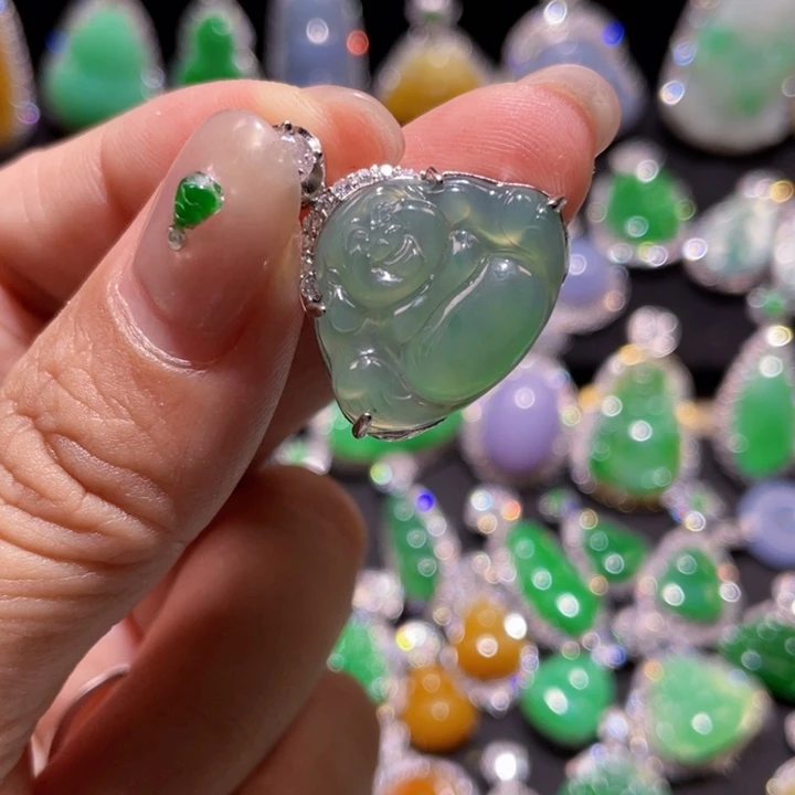 翡翠银S925镶嵌颈饰