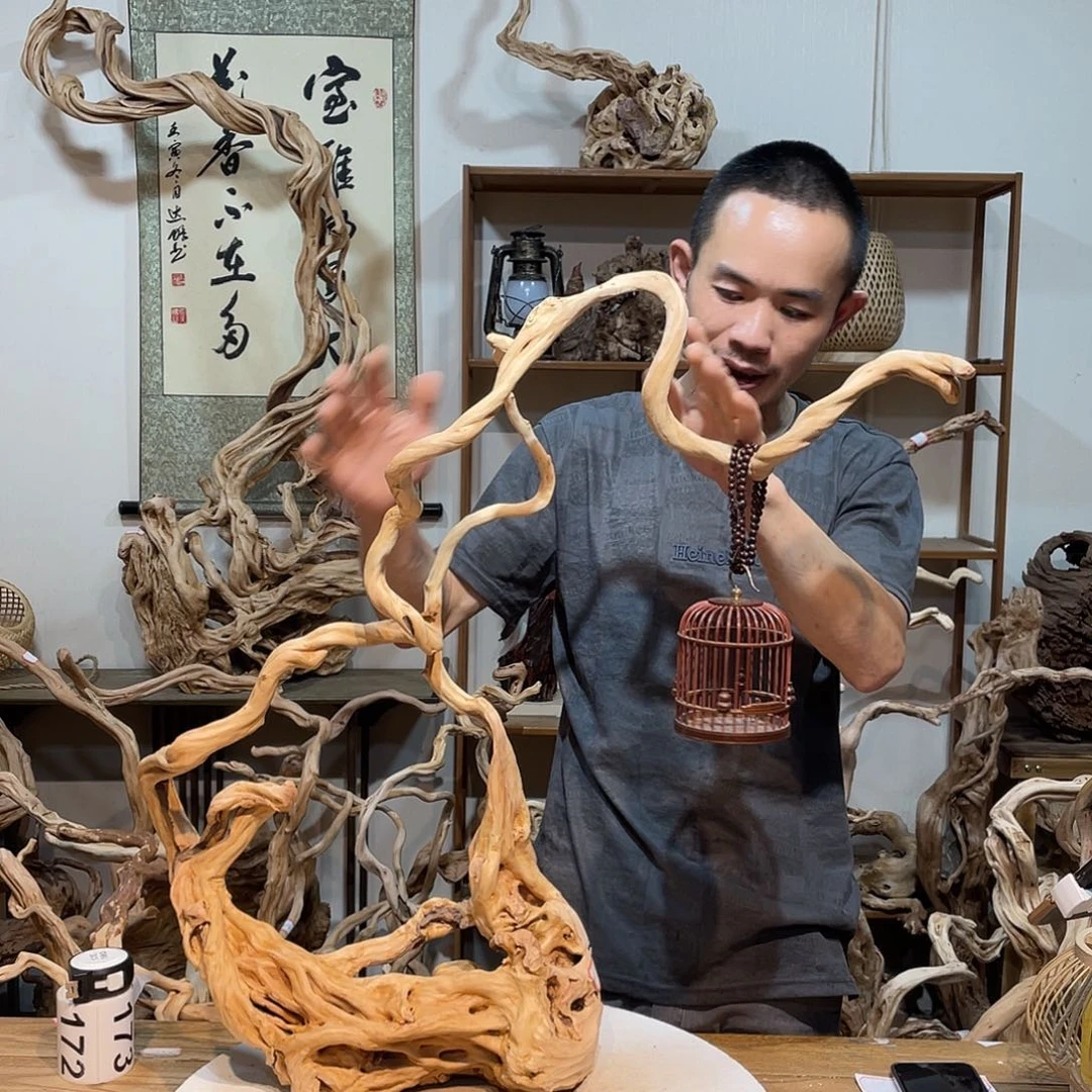 香榧木杜鹃根艺美术作品