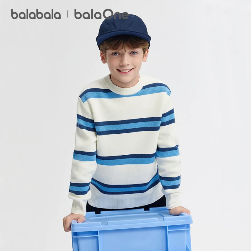 【balaOne】巴拉巴拉童装儿童毛衣男女中大童2025新款冬毛衫针织衫
