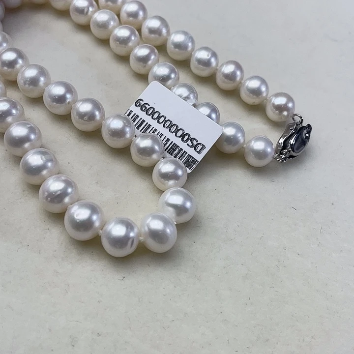 淡水珍珠未镶嵌颈饰卡9➕极光冷白丝绸光