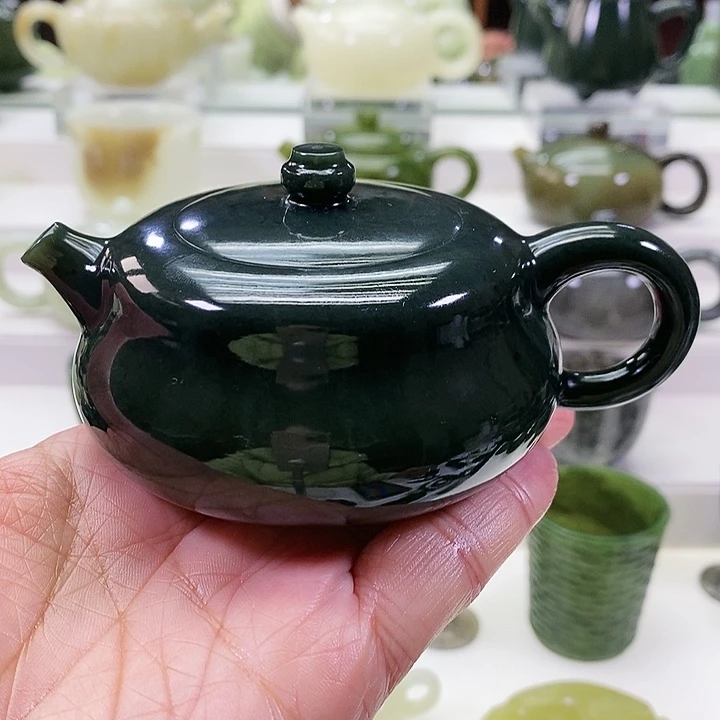 未镶嵌和田玉挂件茶壶150ml（微瑕）