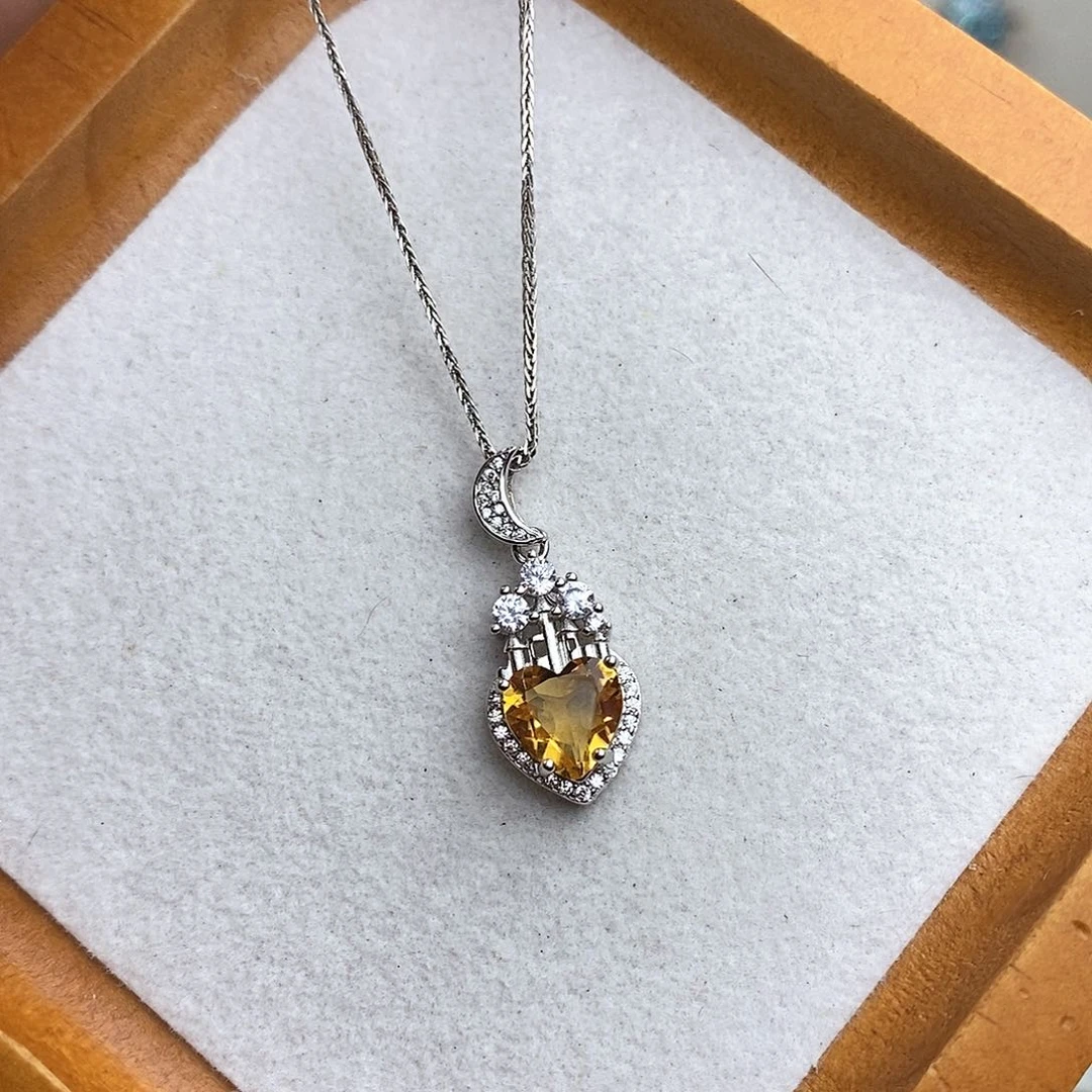 吊坠(不含链)银S925镶嵌黄晶（需要证书备注）