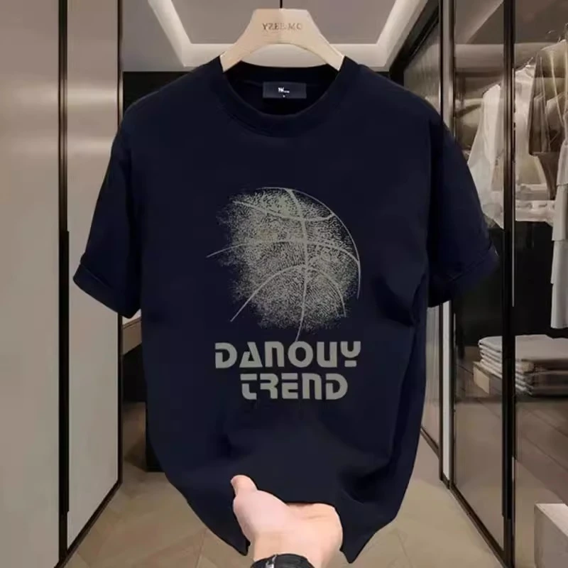 美式复古百搭重磅纯棉新款夏季短袖T恤男女潮牌篮球运动圆领上衣